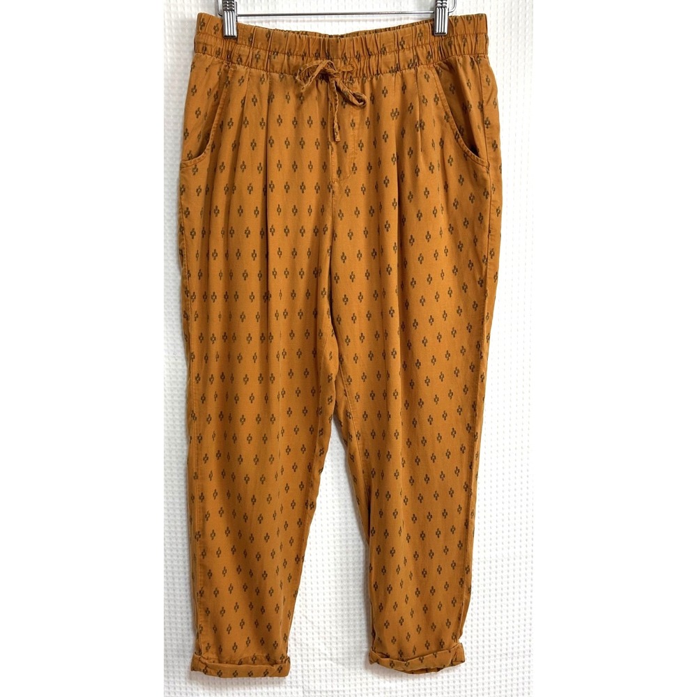 Garnet Hill Womens Tencel Linen Easy Boho Pants Size Small Drawstring Pull on g